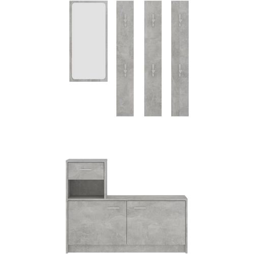 Set za hodnik siva boja betona 100 x 25 x 76,5 cm od iverice slika 16