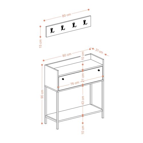 Poly White
Black Hall Stand slika 4