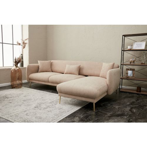 Atelier Del Sofa Kutna garnitura na razvlačenje, Bež Zlato, Simena Right - Beige slika 2