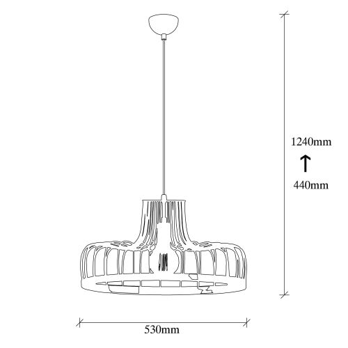 Opviq Visilica COOPER, metalna 53 cm, visina 124 cm, podesiva visina, duljina kabla 90 cm, E27 40 W, Fellini - MR - 769 slika 5