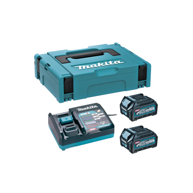 XGT Makita 40V - XGT baterijski set (2.5 Ah) DC40RA, BL4025x2, MAKPAC 1 191J81-6