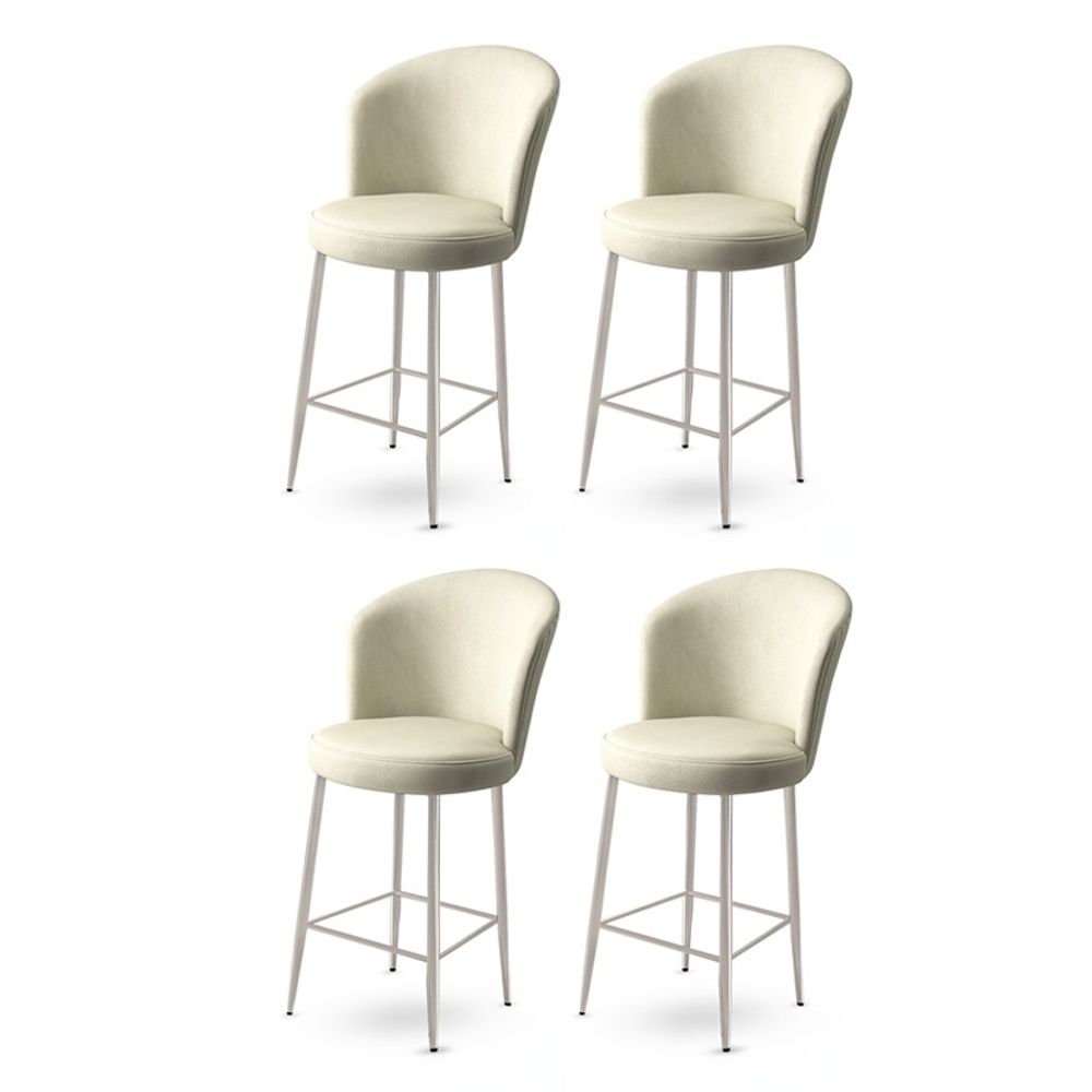Alte - Cream, Chrome Cream Chrome Bar Stool Set (4 komada) slika 1
