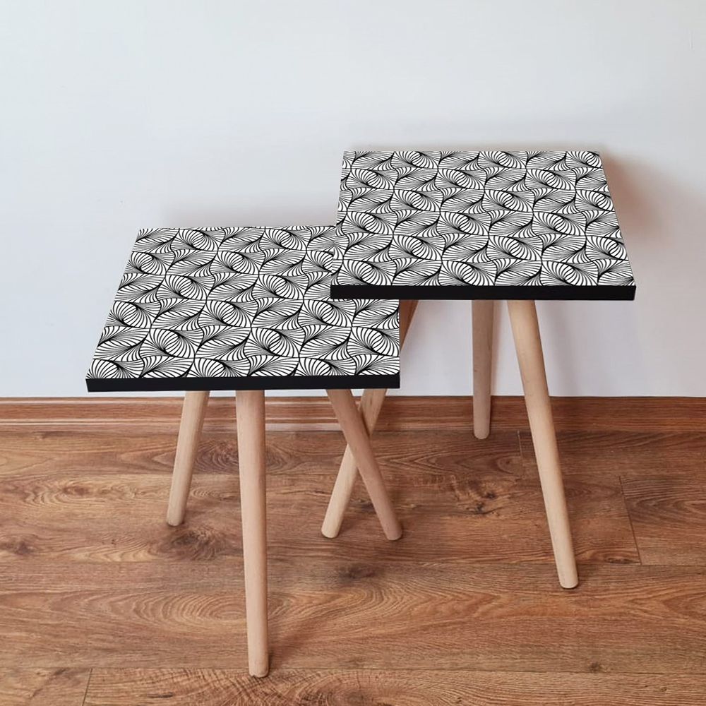 Nesting stolovi 2Shp222 - (2 komada) - boje: crna, bijela slika 1