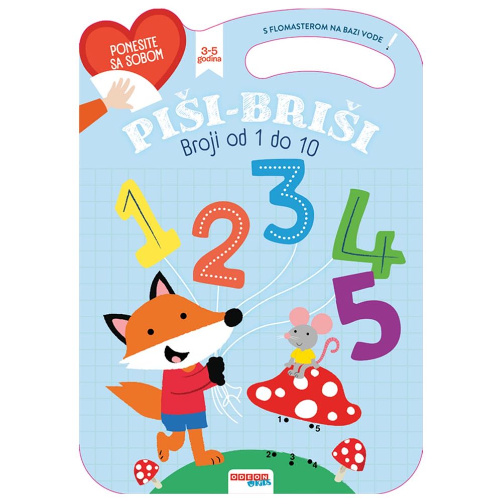 ODEON Kids Vježbanka Piši-Briši, Broji od 1 do 10 slika 1
