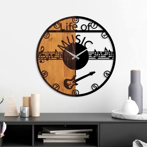 Wallity Ukrasni drveni zidni sat, Wooden Clock - 72 slika 1