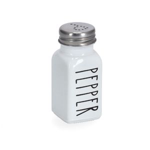 Zeller Posudica za papar "Pepper", 85 ml, staklo/metal, bijelo, 4,1 x 4,1 x 9,2 cm