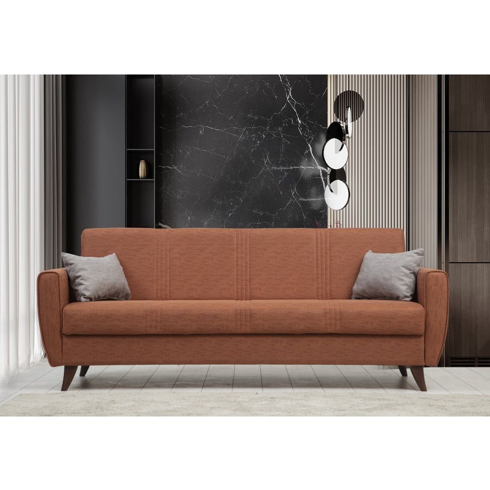 Zaden - Crveni Sofa na Razvlačenje za 3 Osobe slika 1