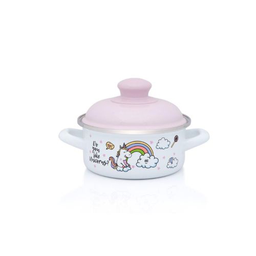 Metalac plitka posuda Pink Unicorn 14cm / 1lit  slika 1