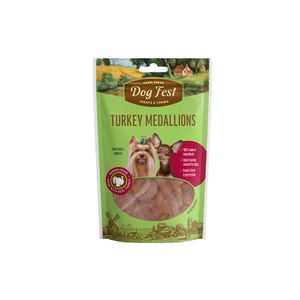 Dog Fest Turkey Medallions, Small breed, poslastica za pse malih pasmina s puretinom, 55 g