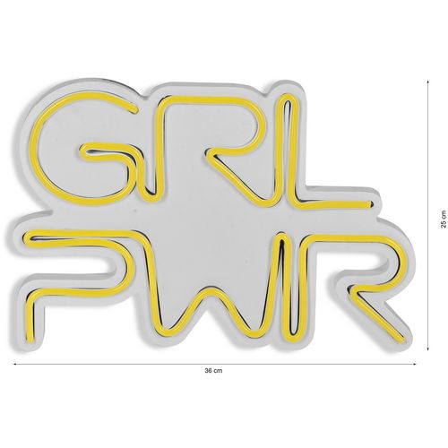 Wallity Ukrasna plastična LED rasvjeta, Girl Power - Yellow slika 8