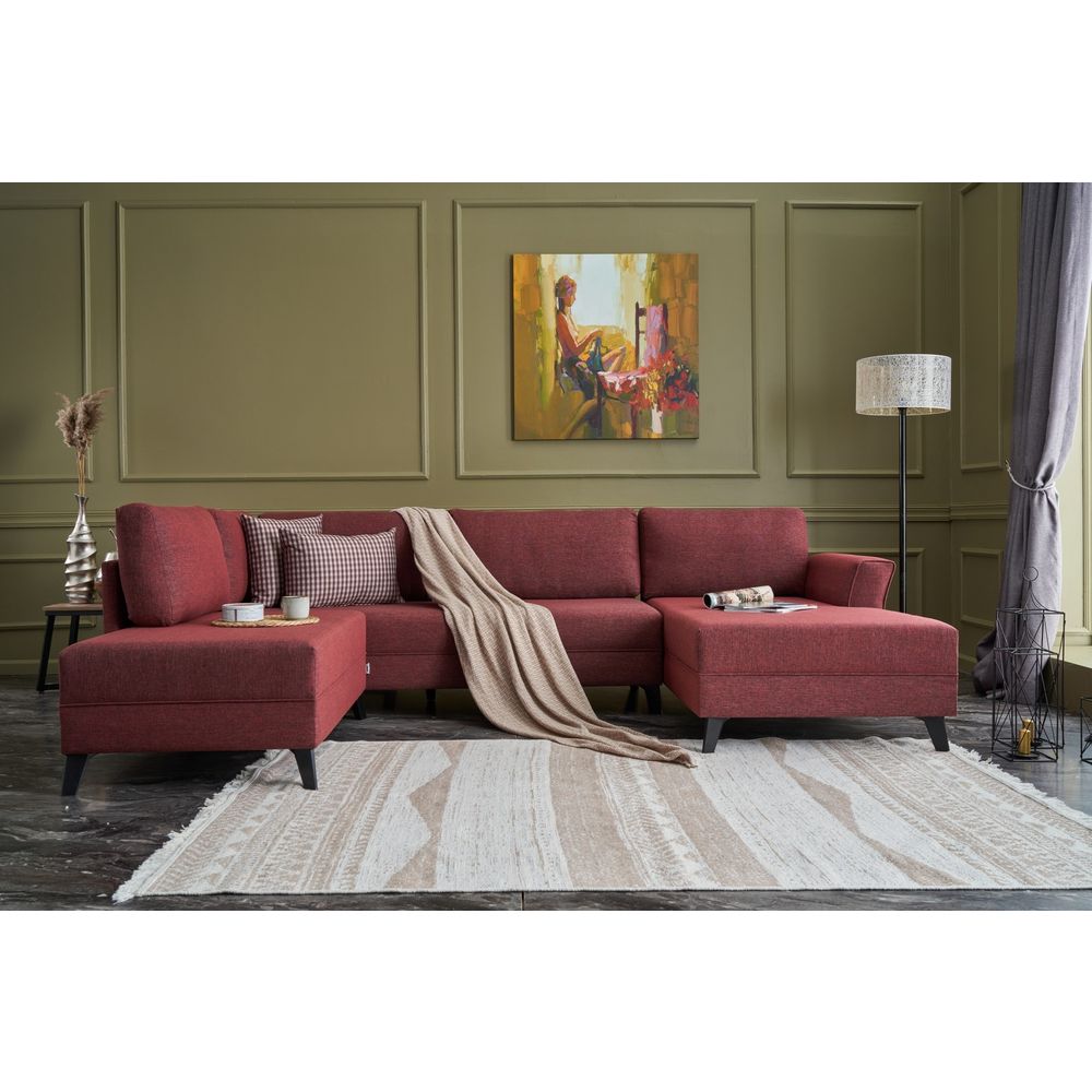 Eris - Kamen Crveni Ugaoni Sofa-Krevet slika 1