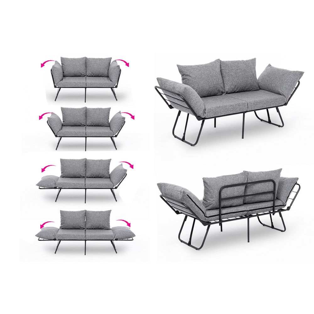 Viper Dvosjed - Svijetlo Siva Dvosjedna Sofa na Razvlačenje slika 5