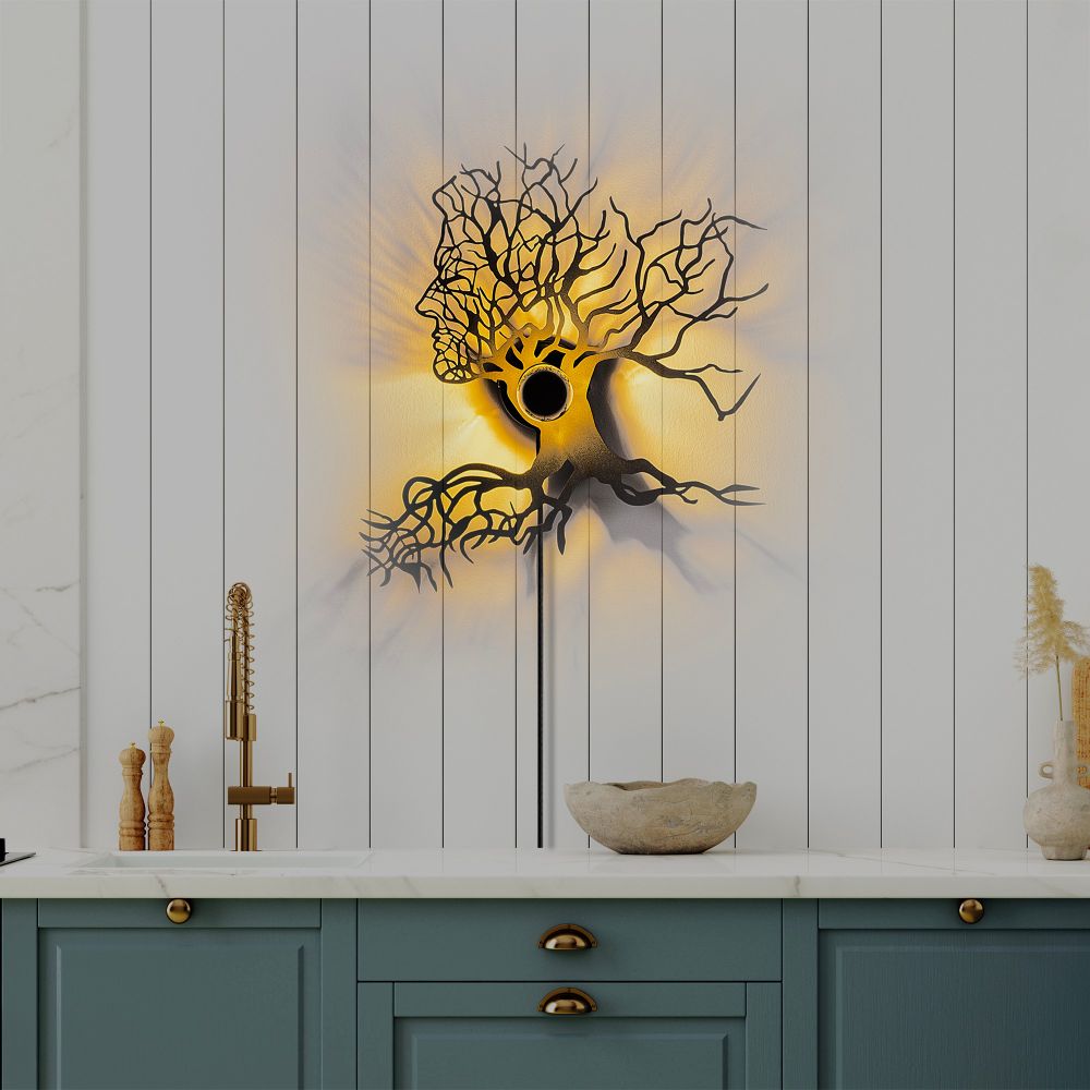 Zidna lampa 'Tree Man' u crnoj boji slika 1