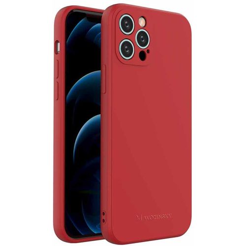 Wozinsky Color Case silikonska fleksibilna izdržljiva maska ​​za iPhone 12 Pro crvena slika 1