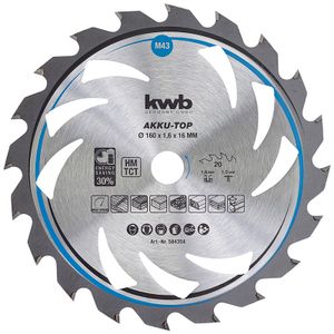 KWB rezni list akku top 160 x 16 mm, 20 z, high speed, hard metal
