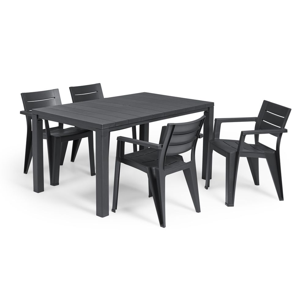 Keter vrtni sto JULIE, sivi, 147 x 90 x 74 cm slika 2