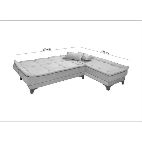 Kelebek Corner Right - Dark Blue Dark Blue Corner Sofa-Bed slika 9