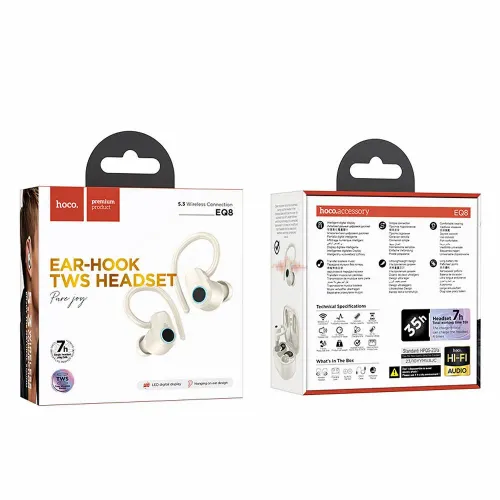 HOCO bežične/bluetooth stereo slušalice TWS Pure joy in-ear EQ8 bijele slika 6