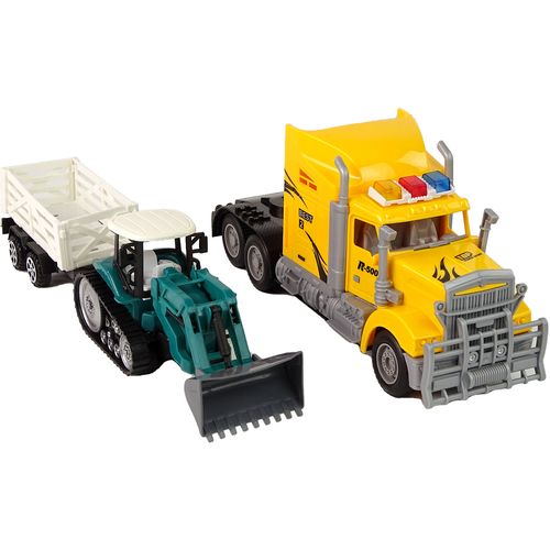 Set vozila - Žuti kamion, Bager s prikolicom - R/C na daljinsko upravljanje slika 3
