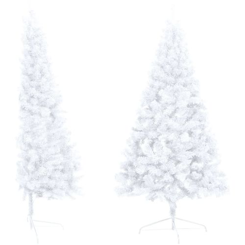 Umjetna polovica božićnog drvca LED s kuglicama bijela 240 cm slika 12