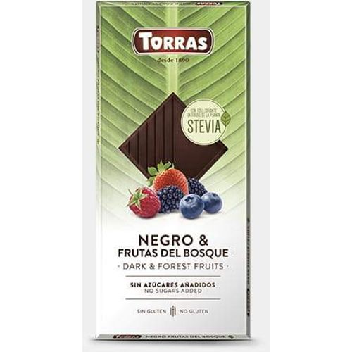 Torras Tamna čokolada sa šumskim voćem zaslađena eritritolom i stevijom 125 G slika 1