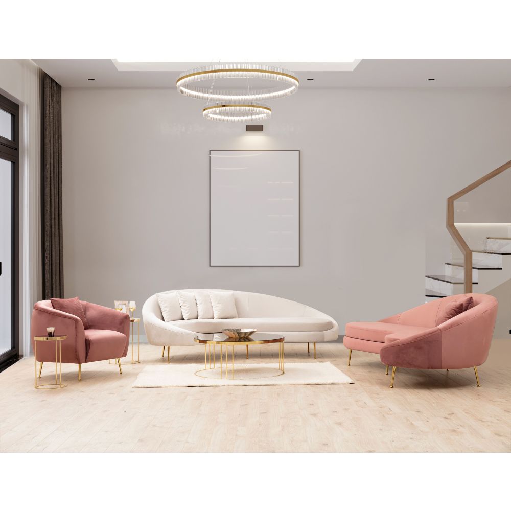 Eses Right - Pink Pink Sofa za 3 Osobe slika 3