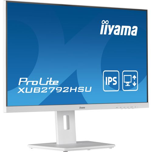 IIYAMA Monitor LED XUB2792HSU-W5 27" 1920 x 1080 @75Hz 1000:1 4ms height, pivot (rotation), swivel, tilt VGA HDMI DP USB HUB White slika 4