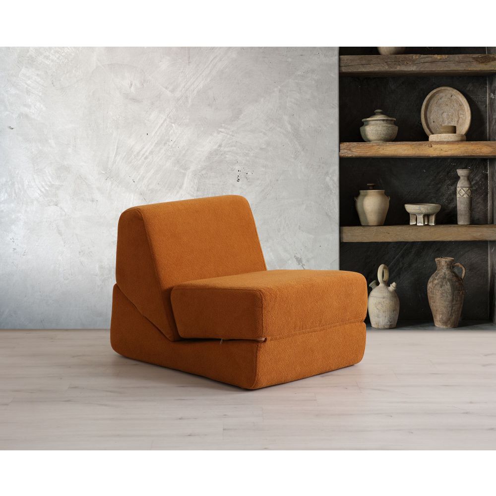 Origami Konvertibilni - Mat Narandžasti 1-Sjedalni Sofa-Krevet slika 1