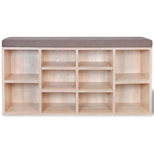 242555 Shoe Storage Bench 10 Compartments Oak Colour slika 23