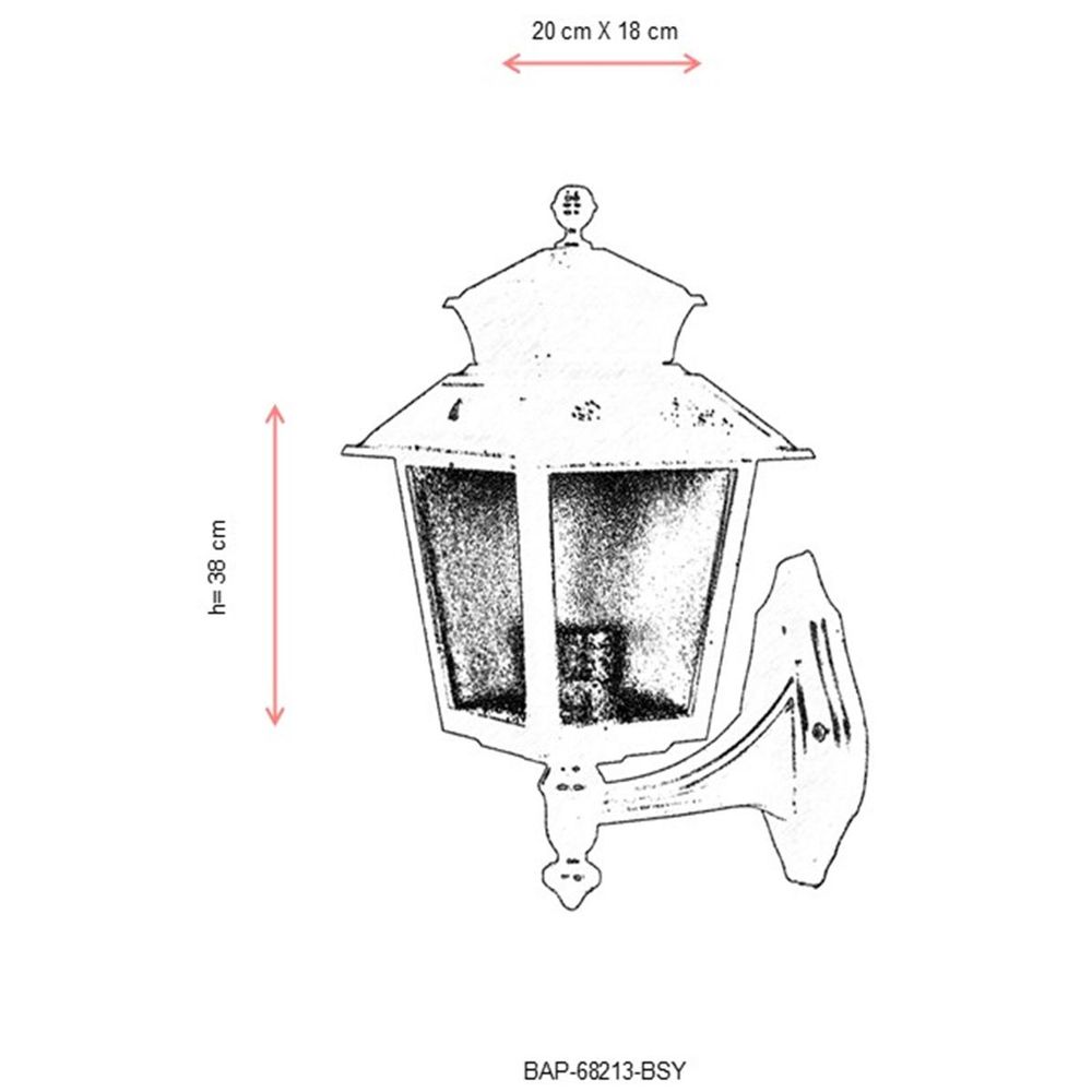 BAP-68213-BSY Crna Spoljna Zidna Lampa slika 3