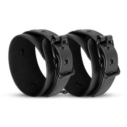 Faux Leather Handcuffs - Black slika 8