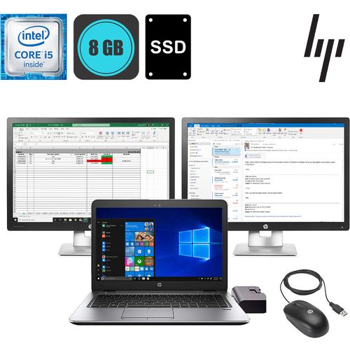 HP EliteBook 840 G3 - Core i5 + 2 x HP EliteDisplay E242 24'' + Docking station - rabljeni uređaj slika 1