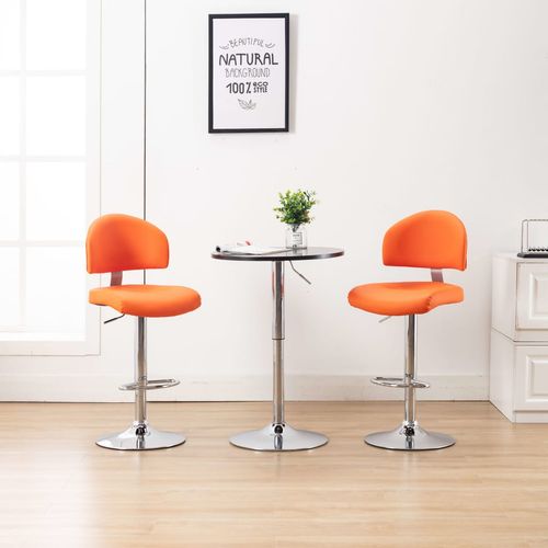 Barski stolac od umjetne kože narančasti slika 9