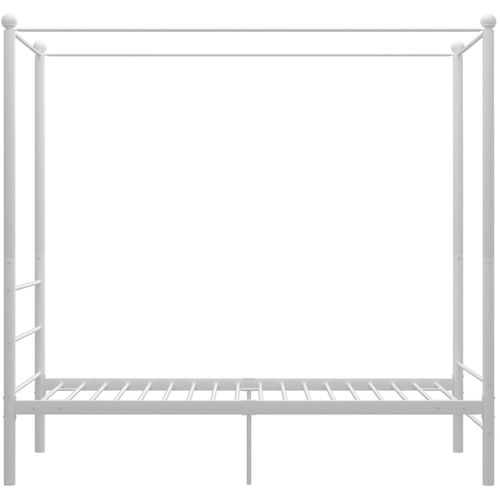 Okvir za krevet s nadstrešnicom bijeli metalni 100 x 200 cm slika 9