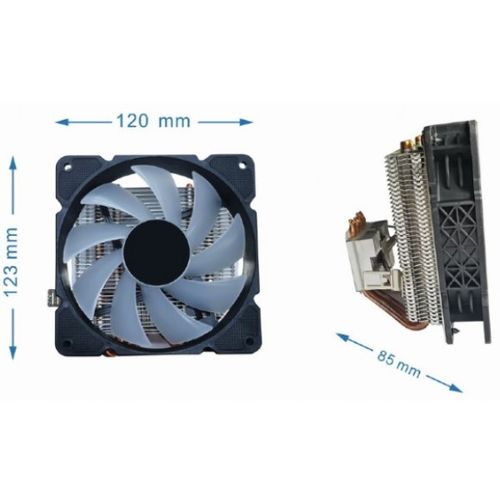 CPU-HURACAN-ARGB-X140 Gembird  UNI kuler 100W 120mm.Fan +/-1600rpm 26dBa LGA 775/115x/1200/AMD slika 2