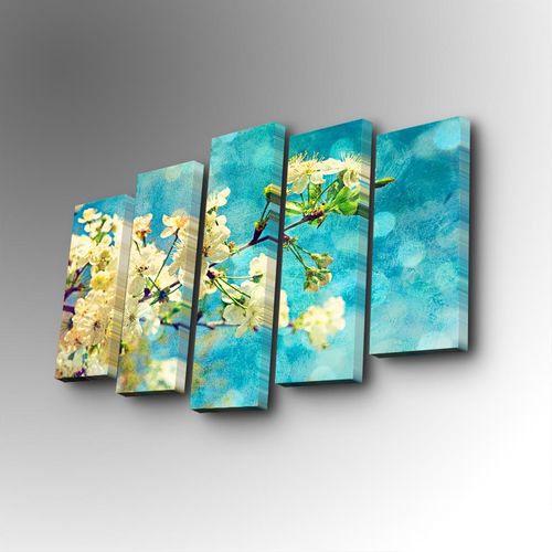 5PUC-160 Multicolor Decorative Canvas Painting (5 Pieces) slika 1