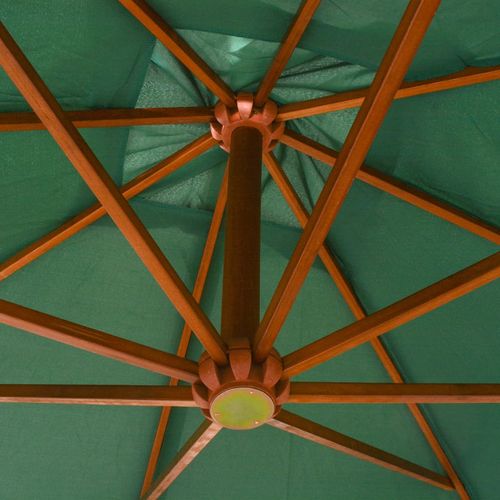 Viseći Suncobran 300x300 cm s Drvenom Šipkom Zeleni slika 25