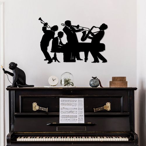 Musicians - L Black Decorative Metal Wall Accessory slika 3