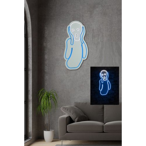 Wallity Ukrasna plastična LED rasvjeta, Scream - Blue, White slika 4