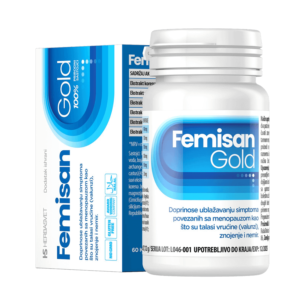 FEMISAN GOLD KAPSULE A60 - Prirodna pomoć u menopauzi slika 1