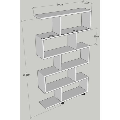 Elif - Pine Pine Bookshelf slika 4