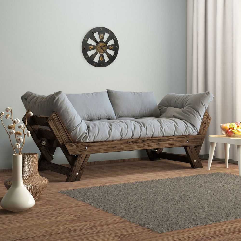 Dvosjed sofa CPT8113-210 - boje: Orah, Siva i Vrt slika 1