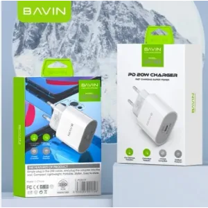 Bavin punjač 20W USB-C + kabl type-C 60W bela