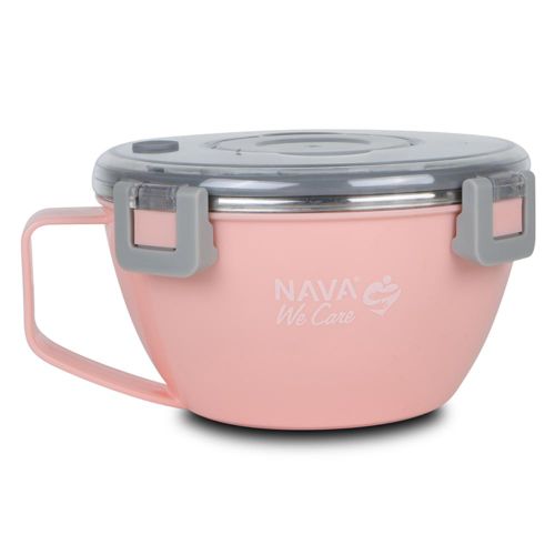 NAVA INOX OKRUGLA KUTIJA ZA HRANU "WE CARE" ROZE 850ML  slika 1