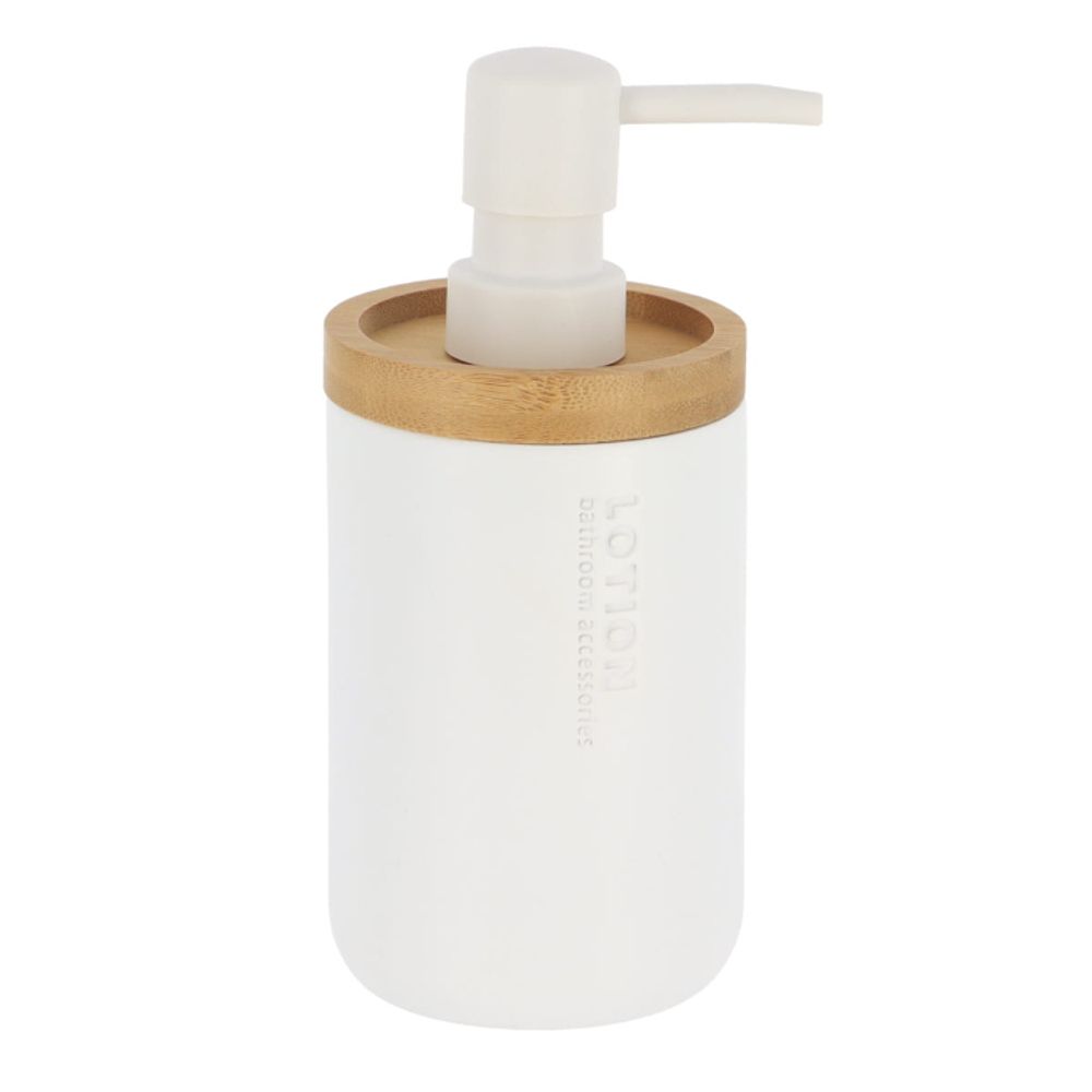 Tendance dozator za sapun verona 280 ml poliresin/bambus, bijeli slika 1
