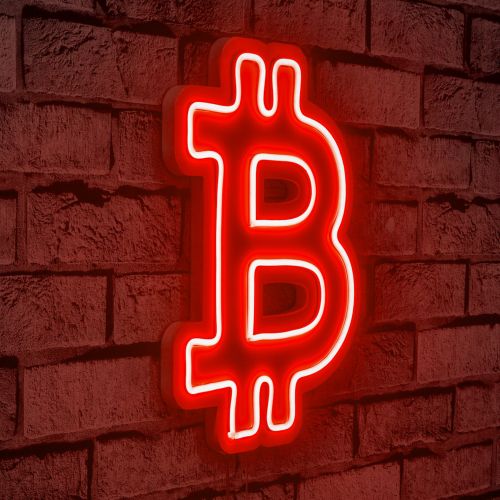 Wallity Ukrasna plastična LED rasvjeta, Bitcoin - Red slika 10