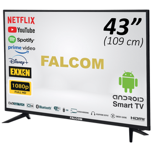Falcom Smart LED TV@Android 43", FullHD, DVB-S2/T2/C, HDMI, WiFi - TV-43LTF022SM