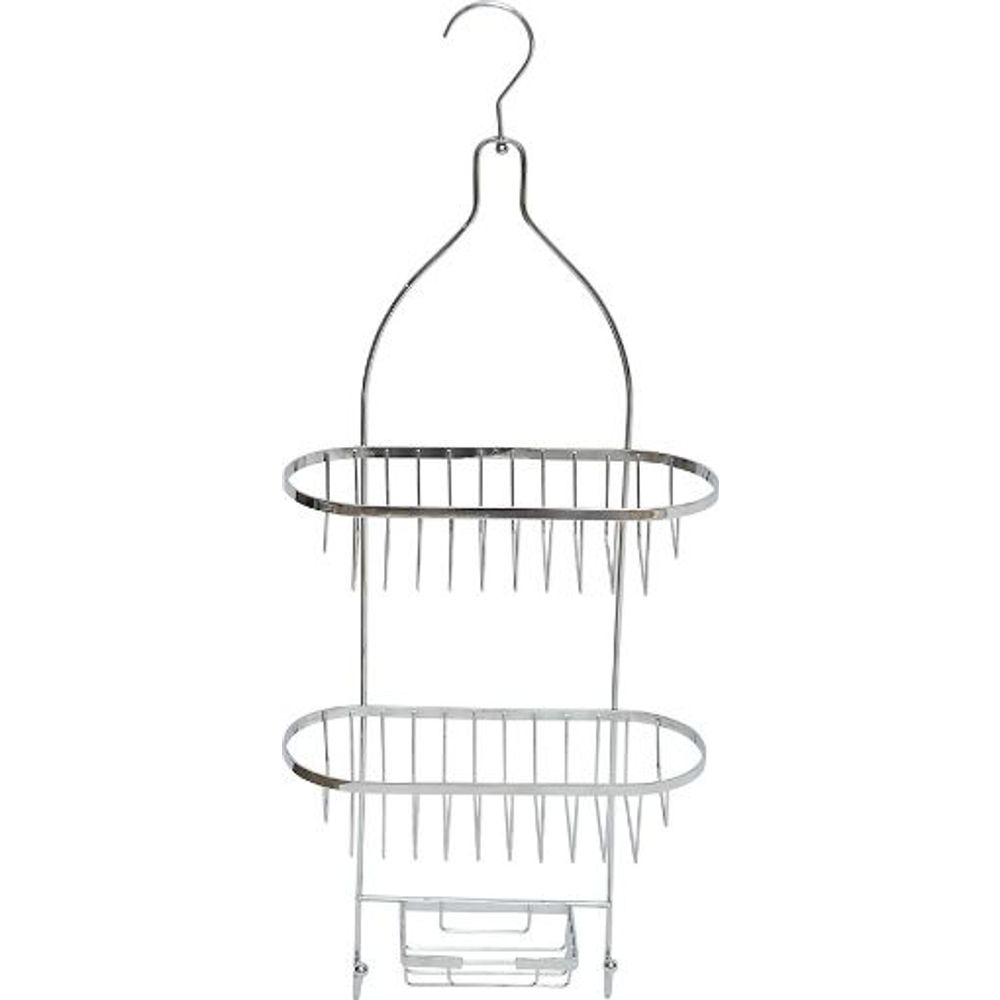TENDANCE Trostruka polica za tuš 26x11x63cm Metalik siva slika 1