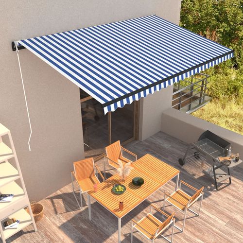 Tenda na ručno uvlačenje 500 x 300 cm plavo-bijela slika 44