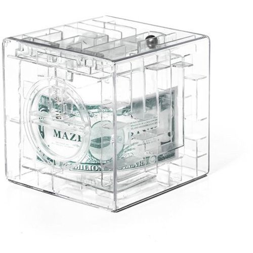 3D prozirni labirint kasica prasica 10cm slika 1